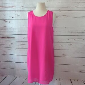 Norah Hot Pink Shift Dress Large Dopamine Coquette Lolita Bright Joyful Colorful